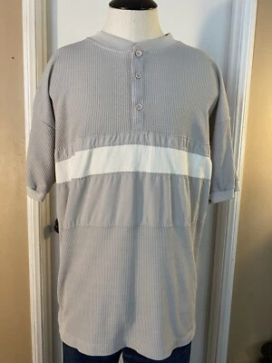 Vintage Hukapoo Shirt  Mens Large Multicolor Henley Buttoned Style Long Sleeve - Image 1 of 4