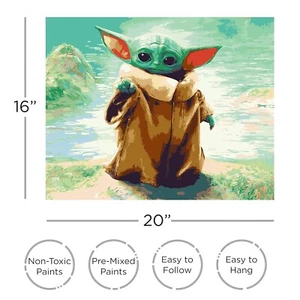 Acuario Star Wars Mandaloriano Grogu Arte por Números 41x51cm Hágalo Usted Mismo Kit de Pintura Artesanal - Imagen 1 de 6
