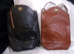 LOT OF 2-Heroing Black &Brown Pebbled Vegan Leather Small Crossbody Pouch/bag - Picture 1 of 6