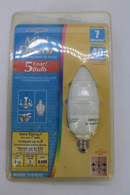 Lights of America Compact Fluorescent Mini Decor 40W Replacement 5 Year Bulb NEW - Image 1 of 3