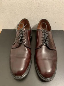 ALLEN EDMONDS LEEDS Burgundy SHELL CORDOVAN Plain DERBY Horween 9591 10.5 E - Picture 1 of 11