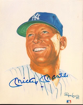 Mickey Mantle  Autographed Ron Lewis Living Legends 8x10 Photo JSA LOA - Image 1 of 4