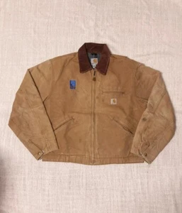 Vintage Carhartt Detroit Jacket Made in USA Brown Canvas Workwear Size L - Bild 1 von 8
