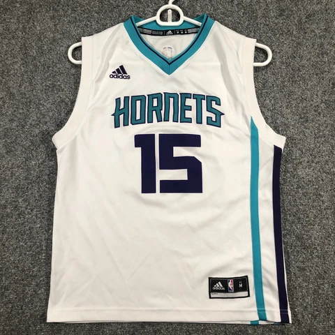 Kemba Walker Charlotte Hornets NBA Basketball Jersey Youth Medium M White Teal Cover