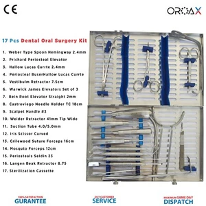 Dental Oral Surgery Instruments Kit 17 Pcs, For Dental Surgical Micro Surgery CE - Picture 1 of 8