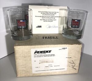 Penske Racing Glasses Indy 500 & Indy Car Champions Roger Signed Christmas Card