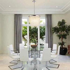 Crystal Chandelier Beaded String Ceiling Fixture  Dimmable Tiered Pendant Light - Picture 1 of 11