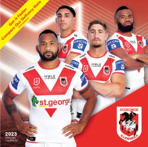 2023 NRL St George Illawarra Dragons 18 Month Square Wall Calendar 30cm x 60cm - Picture 1 of 5