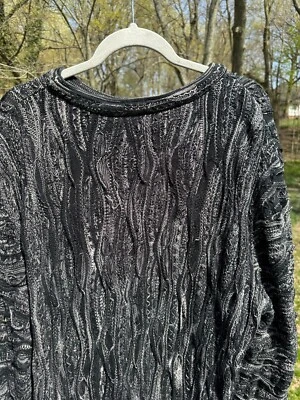 Rare Vintage 90’s Coogi Australia-Swirls Black And White Knitted XL Sweater  - Image 1 of 4
