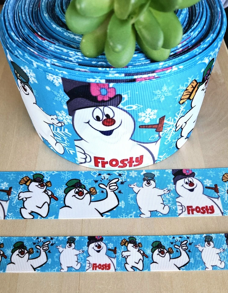 5/8, 7/8, 1.5 & 3" (1 YD) Frosty the Snowman Grosgrain Ribbon Christmas Ribbon - Image 1 of 1