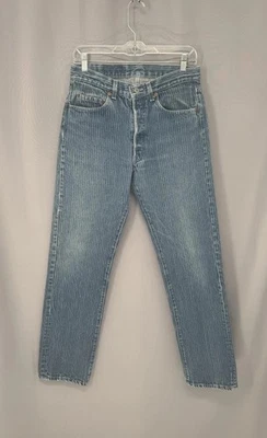 Vintage Levis 501 Jeans Mens 31x32 USA Button Stonewash Denim Stiped 1980s RARE! - Image 1 of 4