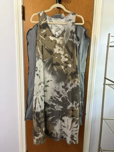 Belle by Kim Gravel Print V-Neck Sleeveless Camo Tie Dye Maxi Dress - Picture 1 of 4