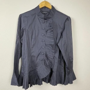 Pyramid Collection Ruffle Jacket Shacket L Black Gothic Whimsigoth Cosplay NWOT - Picture 1 of 8