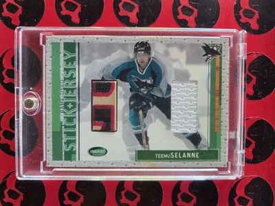 2002-03 Teemu Selanne Parkhurst Stick Jersey Game Used #SJ-13 San Jose Sharks  - Image 1 of 2