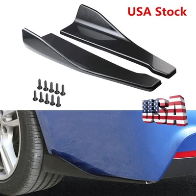 2Pcs Car Bumper Spoiler Rear Lip Canard Diffuser Anti-Scratch Winglet Universal Foto 1 de 4