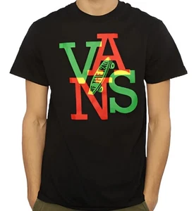 Vans Off The Wall Shirt Mens XL Brown Rasta Checkered Logo Skate Punk Wear - Picture 1 of 7