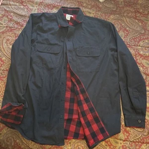 LL Bean Hurricane Shirt Men Size L Traditional Fit Blue Flannel Lined 298205 - Picture 1 of 3