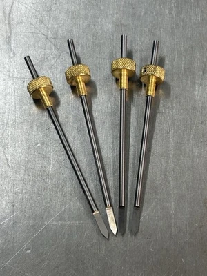 QTY 1 NEW HERMES ENGRAVER BRAND SOLID CARBIDE CUTTER 1/8” WITH KNOB .005” TIP - Image 1 of 4