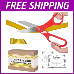 Forbici affilate con manico rosso e nastro oro - Foto 1 di 8