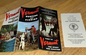 1959 / 1961 VERMONT FISHING AND HUNTING & Fish Laws & Regulations Brochure - Picture 1 of 10