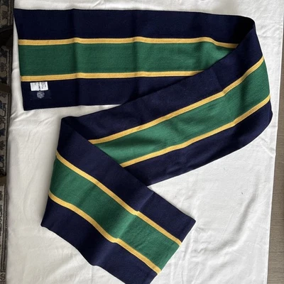 J Press Hecho en Inglaterra Escolar Silenciador Lana Bufanda Azul Marino, Verde, Amarillo  Foto 1 de 4