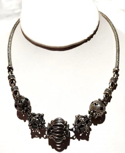 Collar balinés canetilla de plata esterlina de 18 pulgadas firmado BA SUARTI 66+ gramos - Imagen 1 de 21