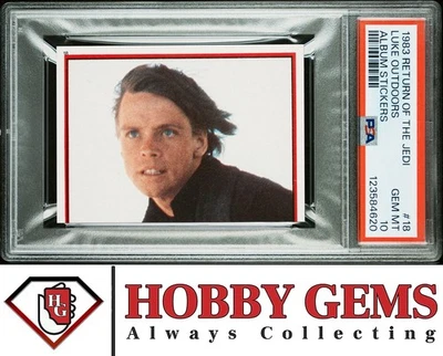 LUKE SKYWALKER PSA 10 1983 Return of the Jedi Album Sticker #18 - Image 1 of 2
