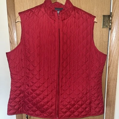 relativity (r)elativity Quilted Vest Red Zip Up Size 1X - Image 1 of 3