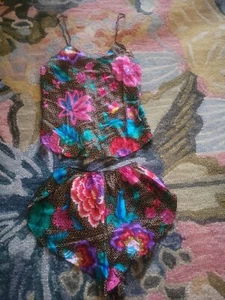 Vtg 80s Rare 100% Silk Gorgeous 2 Pc Matching Designer Lingerie Set Sz P/Small - Picture 1 of 4