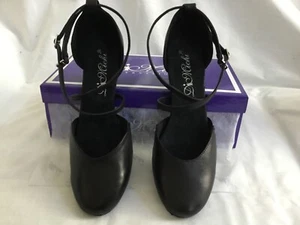 DiMiche schwarze Sasha Ballsaalschuhe aus nächster Nähe Damen 8,5 M 2" Absätze - Bild 1 von 11