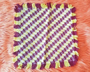 Vintage Square Needlepoint Chair Seat Cover Embroidered Cloth 13" - Picture 1 of 5