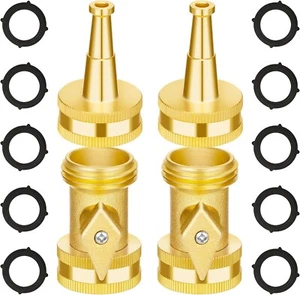 Brass Garden Hose Jet Nozzle High Pressure Heavy Duty Water Sprayer Valve 3/4” - Picture 1 of 7