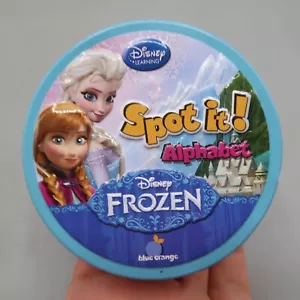 Spot It! Alphabet Frozen Family Tabletop Visual Complete Card Game Tin Ages 3+ - Picture 1 of 4