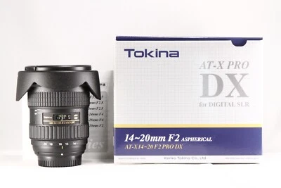 [Mint] Tokina AT-X PRO 14-20mm F2 DX w/Box&Hood for Nikon Wide Angle Japan 99040 - Image 1 of 4