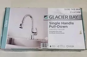 Glacier Bay Clare Single Handle Pull Down Laundry Utility Faucet in Chrome READ* - Picture 1 of 3