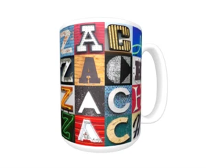 Taza/taza de café ZACH con el nombre en fotos de letras de letrero - Imagen 1 de 3