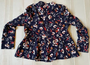 Lema Azul Floral Botón Delantero Top/Chaqueta Talla M Mujer - Imagen 1 de 5