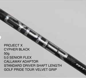 Callaway Cypher Black Driver Shaft 50g 5.0 Senior Flex Shaft (SS10)° - Picture 1 of 4