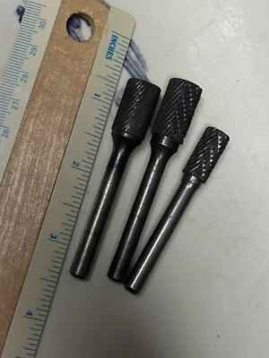 3 Carbide Burrs New, Rough Cut, 1/4 Shank Work On Any material , Any 1/4 Grinder - Image 1 of 4