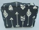 N. Gil Women's Cosmetic Large Toiletry Bag Pouch Arrow Black White