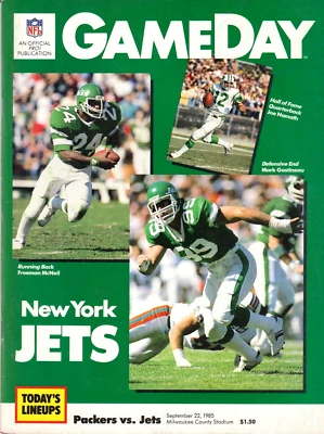 1985 GAMEDAY Magazine Green Bay Packers vs New York Jets 9-22-1985 - Image 1 of 2