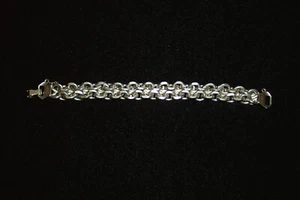 VINTAGE GOTHIC CHAIN LINK BRACELET silver finish 7 Inches long. - Picture 1 of 3