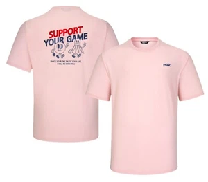 PGNC 25S/S Unisex Bádminton Camisetas Ropa Deportiva Informal Top Camiseta Rosa NUEVO CON ETIQUETAS DT-137 - Imagen 1 de 9