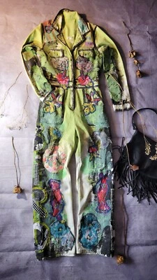 Jeans  Jumper Handpainted Appliques Bohemian Free Bird Size  Small - Image 1 of 4