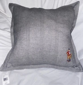 Ralph Lauren Turner Embroidery Polo Bear Grey/Black  20x20 Throw Pillow ($145) - Picture 1 of 5