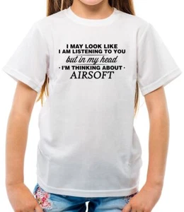 In My Head I'm Airsoft - Kinder T-Shirt - BB Gun Schießgewehre Gewehre - Bild 1 von 13