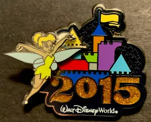 WDW 2015 Glittery Tinkerbell 3-D Cinderellas Castle Pin - Picture 1 of 2