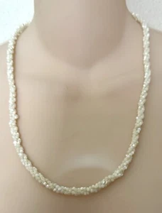 Vintage Seed Pearl Bead Strands Twisted 22" Necklace Fish Hook Clasp - Picture 1 of 4