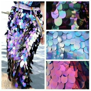 Sparkly Sequin Fabric Fancy Glitter Bling Material Mermaid Costume Decor By Yard - Picture 1 of 15