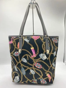 Gucci Satin Tote Bag Chain Pattern Black Scarf Authenticity - Picture 1 of 10